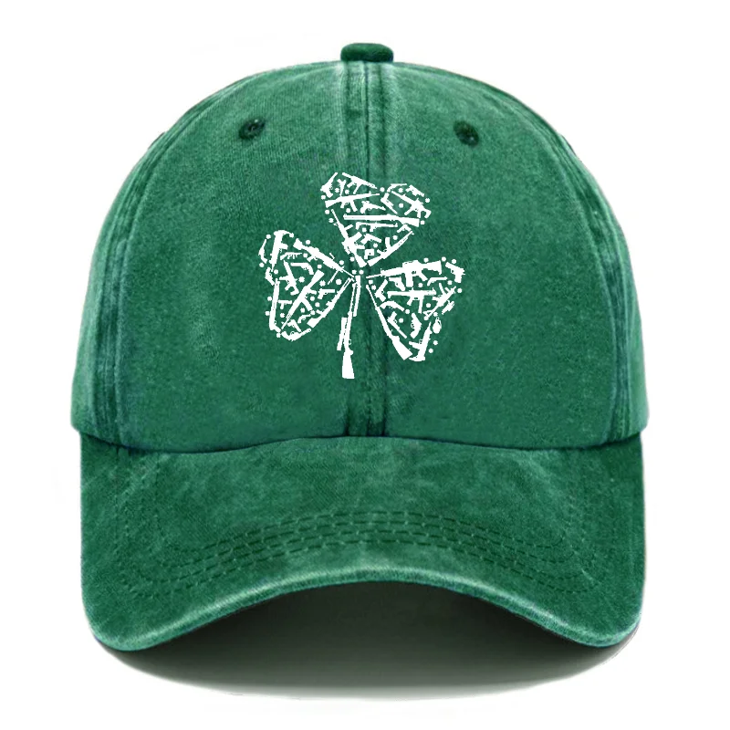 St. Patrick's Day Gun Clover Print Hats ctolen