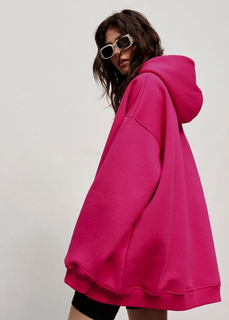 Cozy Oversized Hoodie - Boyfriend Style with Polar Fleece