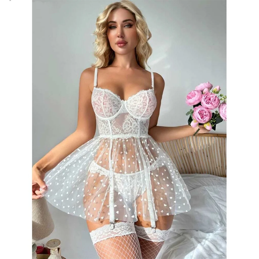 Churchf New Sexy Transparent Hollow Net Yarn Dark Sex Lingerie Suit