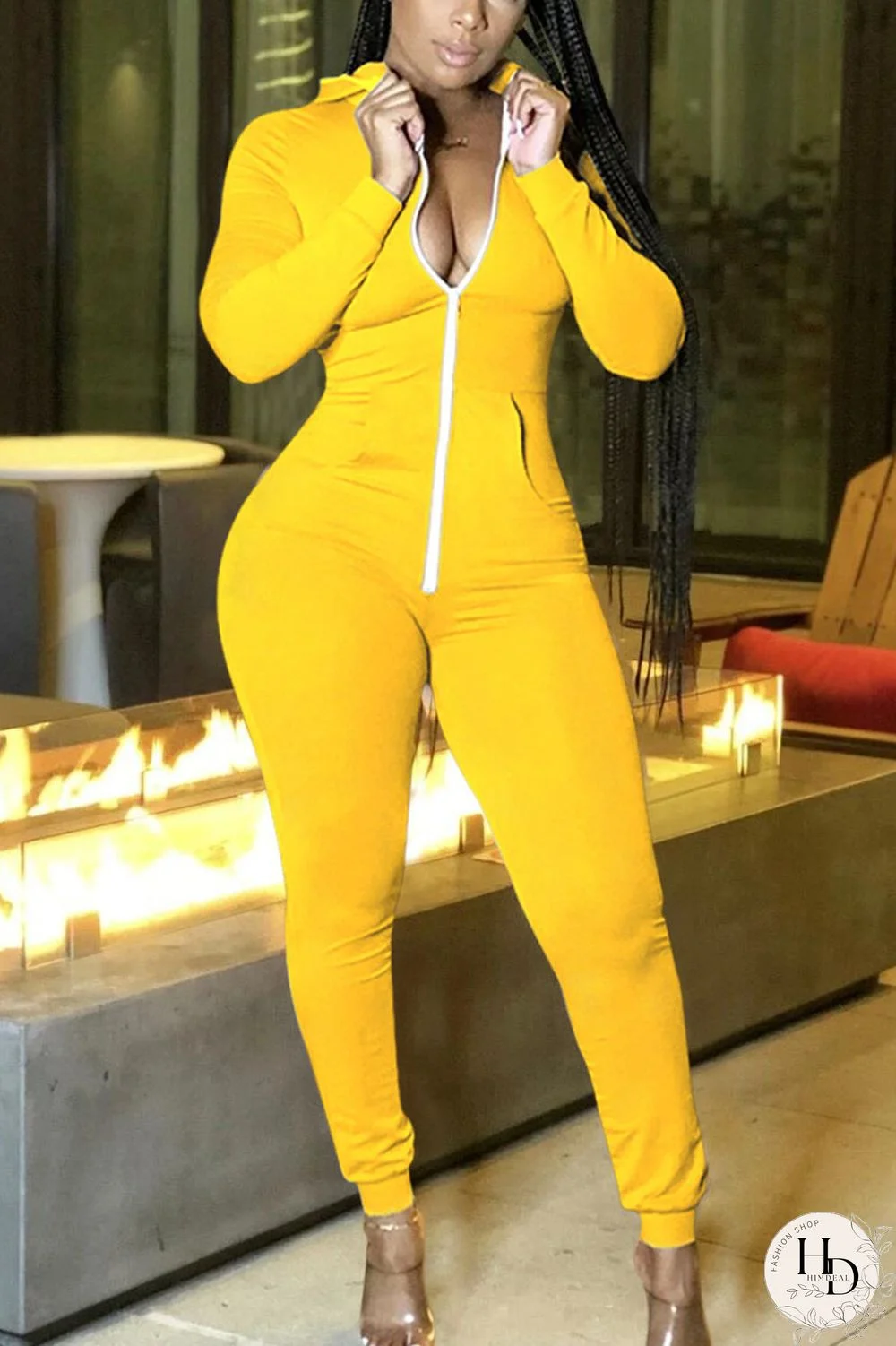 Red Sexy Polyester Solid V Neck Jumpsuits