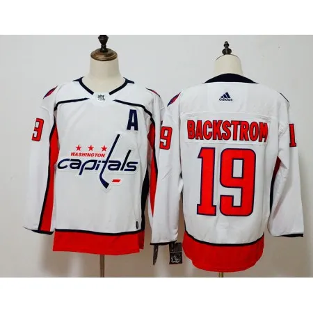 Men's  Washington Capitals #19 Nicklas Backstrom White Stitched NHL Jersey