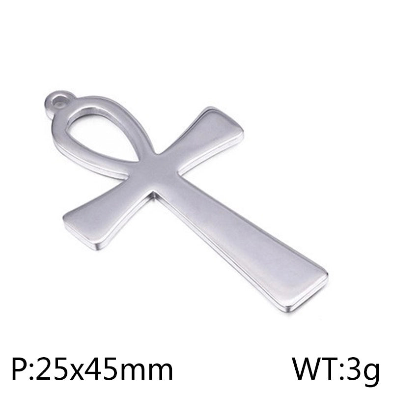 1 Piece Stainless Steel 18K Gold Plated Cross