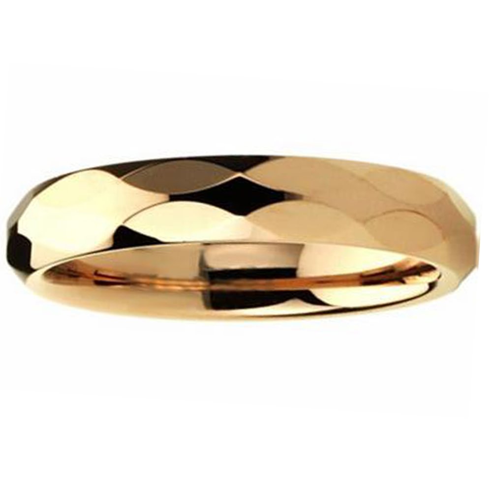 Women Gold Plating Tungsten Ring Multi Faceted Wedding bands