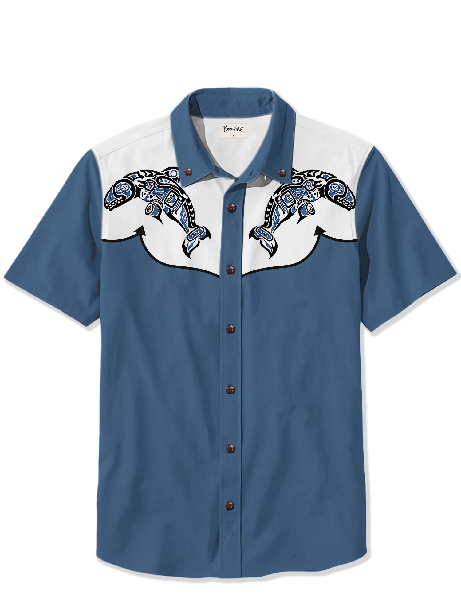 Whale Wood Mounted Art - 100% Cotton Shirt