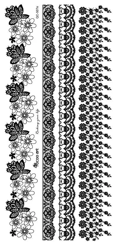 1piece white black henna tattoo Sexy Lace Stocking Arabic Indian rose butterfly Bow flash wedding art paint on hand arm leg