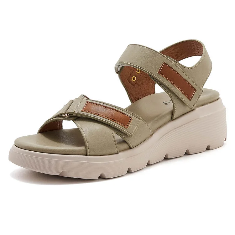 Orthopedic Comfort Sandals Metal Velcro Women Sandals Wedge Casual Lightweight  Radinnoo.com
