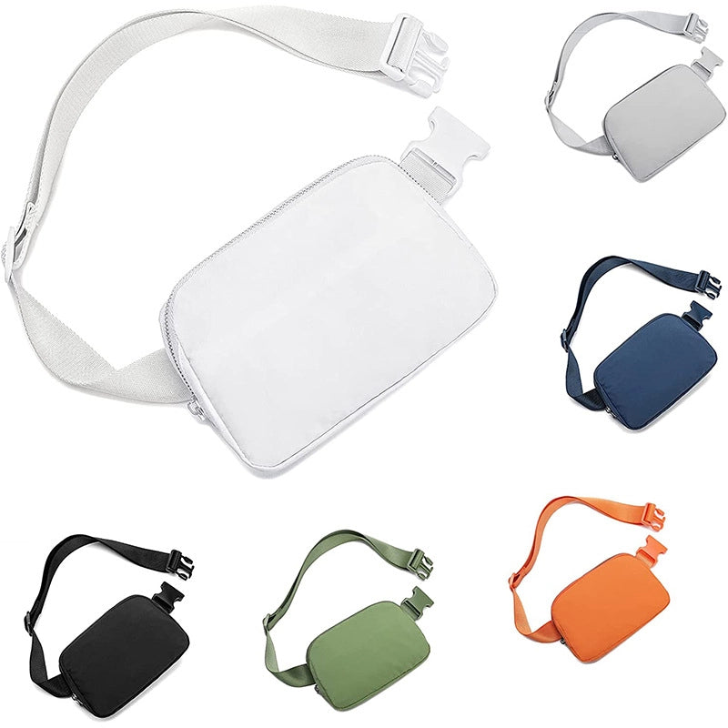 New Lulu Waist Bag Nylon Waterproof Chest Bag Outdoor Sports Running Mobile Phone Bag Men's And Women's Crossbody Bag