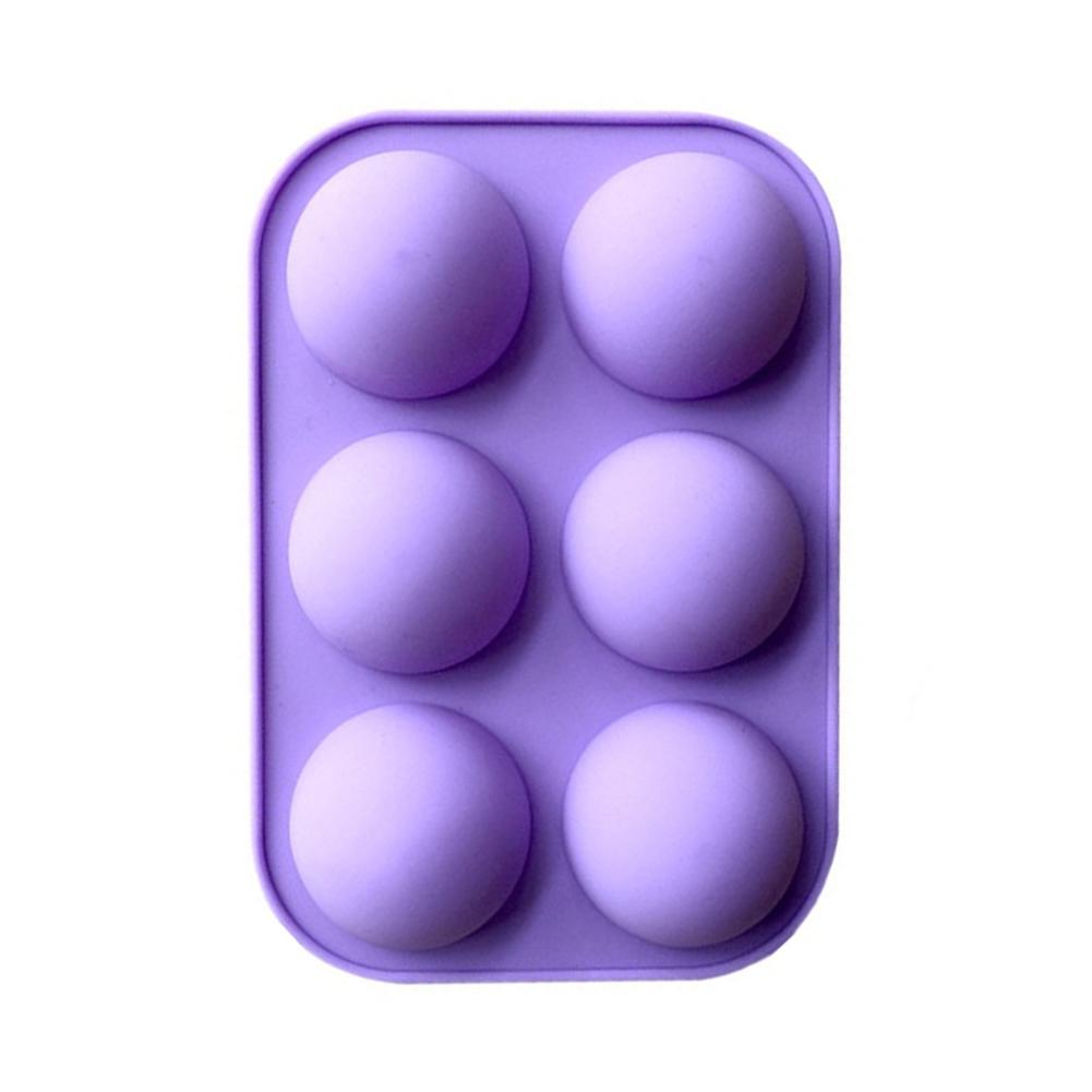 

6 Grids Small Round Silicone Chocolate Mould Non-stick Cake Mold (Purple), 501 Original