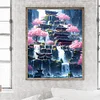 Fantasy Wasserfall Stadt - runder Bohrer Diamantmalerei - 40*50cm