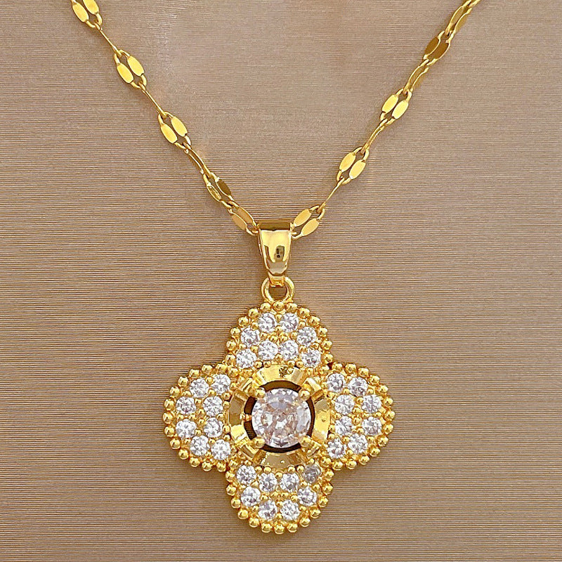 Korean Cosmos Geometric Titanium Steel Electroplating Earrings