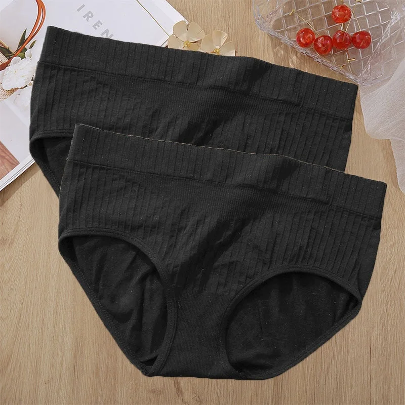 2PCS Panties Set Bodyshaper Panties Women's Underwear Sexy Briefs Female Underpants Seamless Pantys Intimates Lingerie 8 Colors