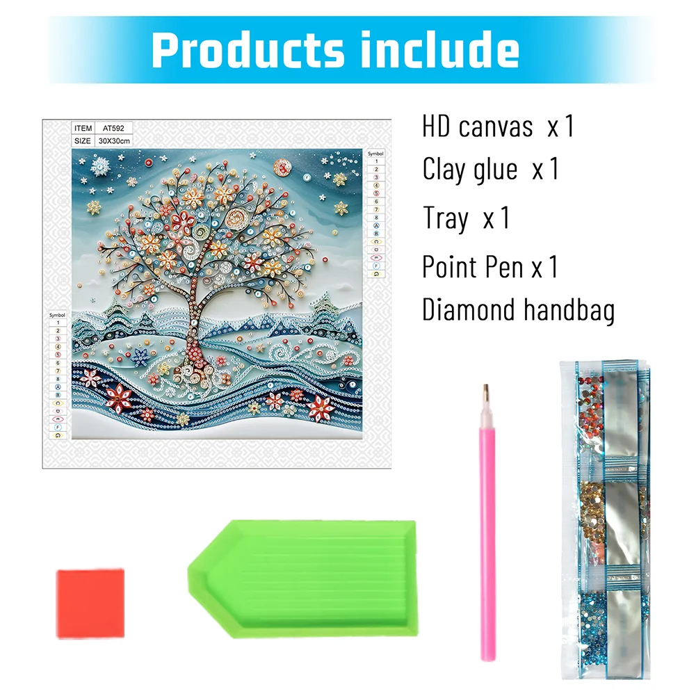 Diamond Painting - Partial Special Shaped Drill - Tree(Canvas|30*30cm)
