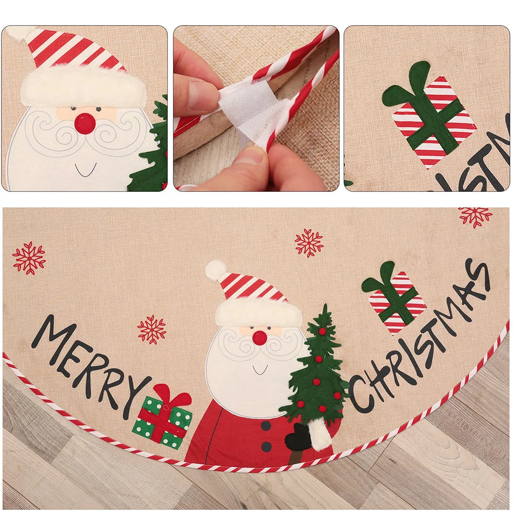 New linen snowman old man tree skirt tree bottom decoration