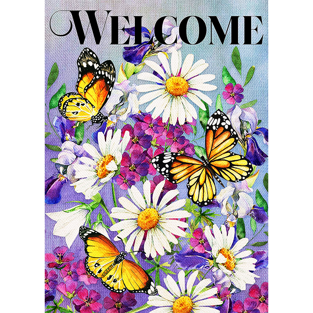 

Butterfly and Flower - Round Drill Diamond Painting - 30*40CM, 501 Original