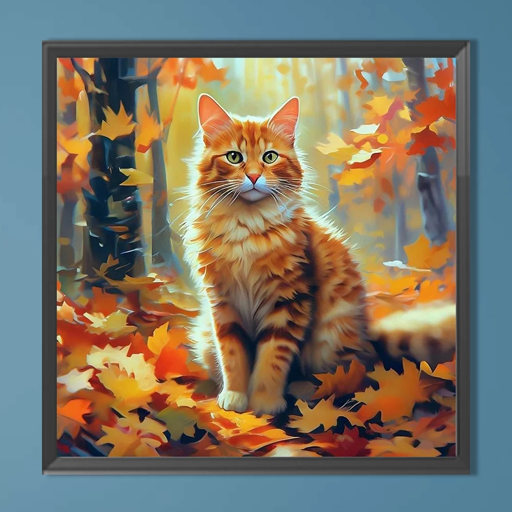 Diamond Painting - Full Round Drill - Autumn Cat(Canvas|40*40cm)
