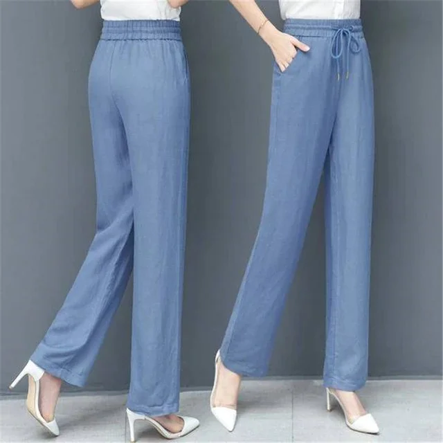 (🎁LAST DAY SALE - 50%OFF) High Waist Loose Ice Silk Pants🔥🔥