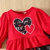 Kid Baby Girl Letters Printed Bell Bottoms Valentine 2 Pcs Sets