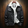 Men's Warm Cowboy Jeans Fleece Denim Jacket Coat