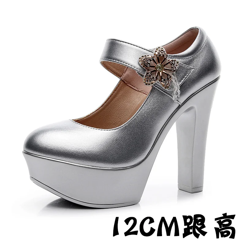 Breakj Breakj High-Heeled High-Heeled Waterproof Table Thick-Soled Model Walking Shoes Magic Beaded Women's Shoes With Cheongsam Shoes
