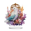  5D DIY Special Shape Diamond Painting Desk Ornament Flower Cage Birds Decor Kit