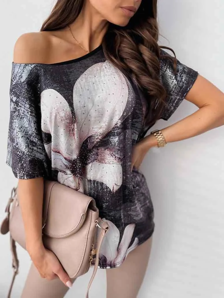 Women Half Sleeve V-neck Solid Color Dress