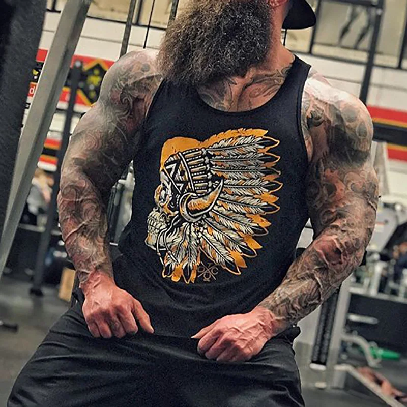 Livereid Skull's Chief Printed Short Sleeves Men's Vest - Livereid