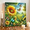 Framed Diamond Painting - Full Round Drill - Sunflower (25x25cm)