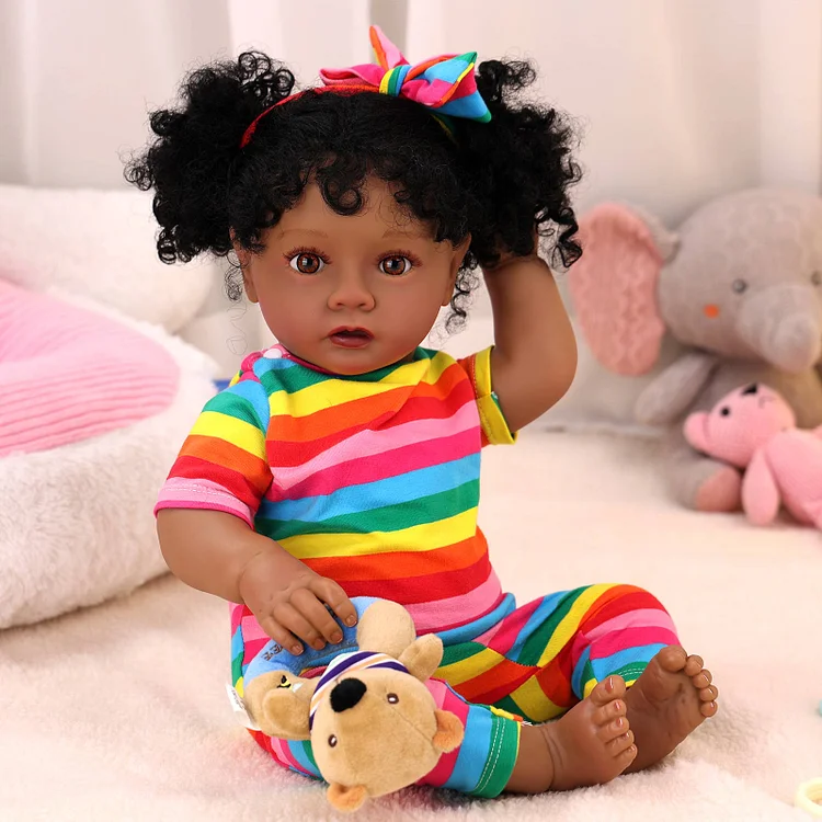 Babeside Daisy 20'' Cutest Realistic Reborn Baby Doll Girl Pink Mood African American Princess