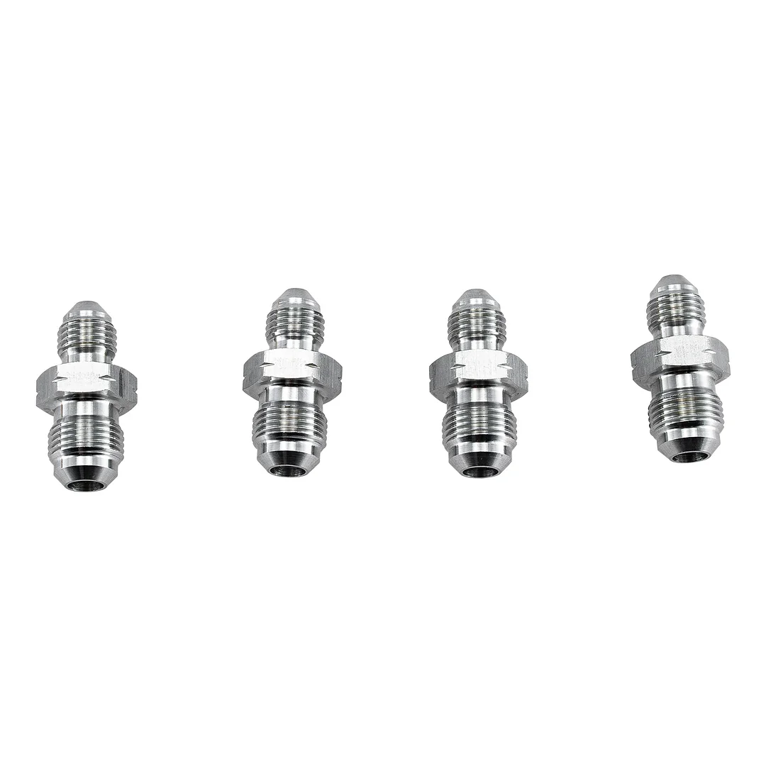 Alloyworks 4pcs -3AN Male to M12X1.0 Metric Stainless Steel Brake Fittings Adapter Silver 