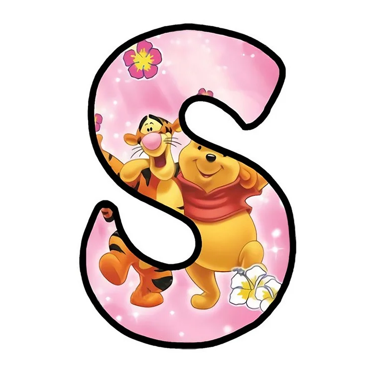 Winnie The Pooh Letter S 30*30CM(Canvas) Full Round Drill Diamond Painting gbfke