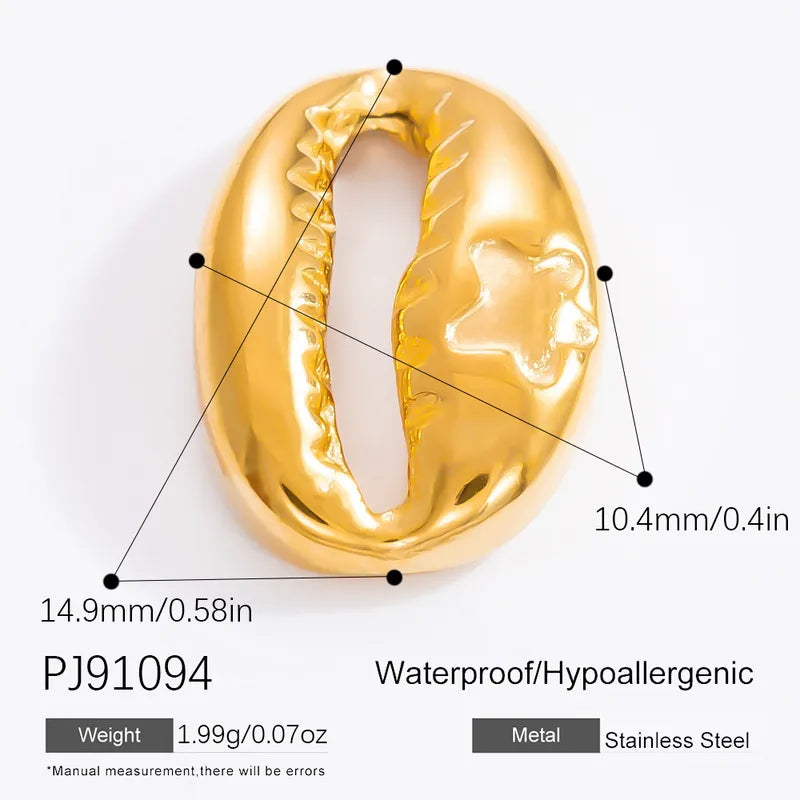 1 Piece 28.4*36.1mm 304 Stainless Steel Zircon 18K Gold Plated Starfish Crab Shell Polished Pendant Jewelry Accessories