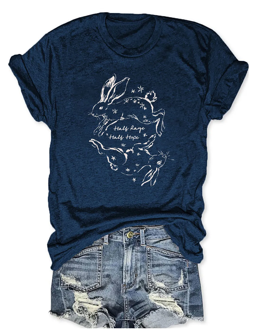 Half Rage Half Hope Rabbit  T-shirt
