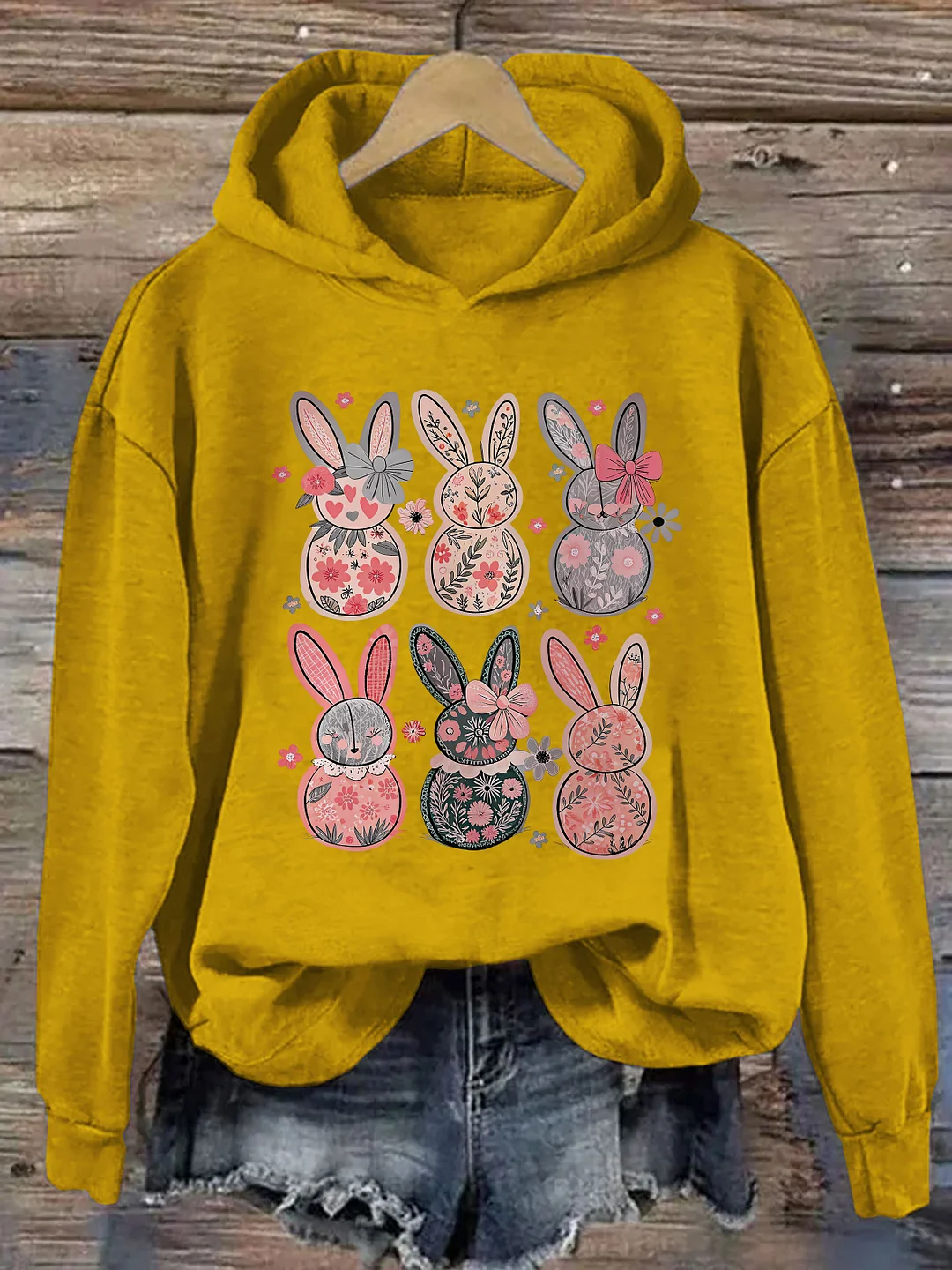 Coquette Easter Bunny Floral Hoodie