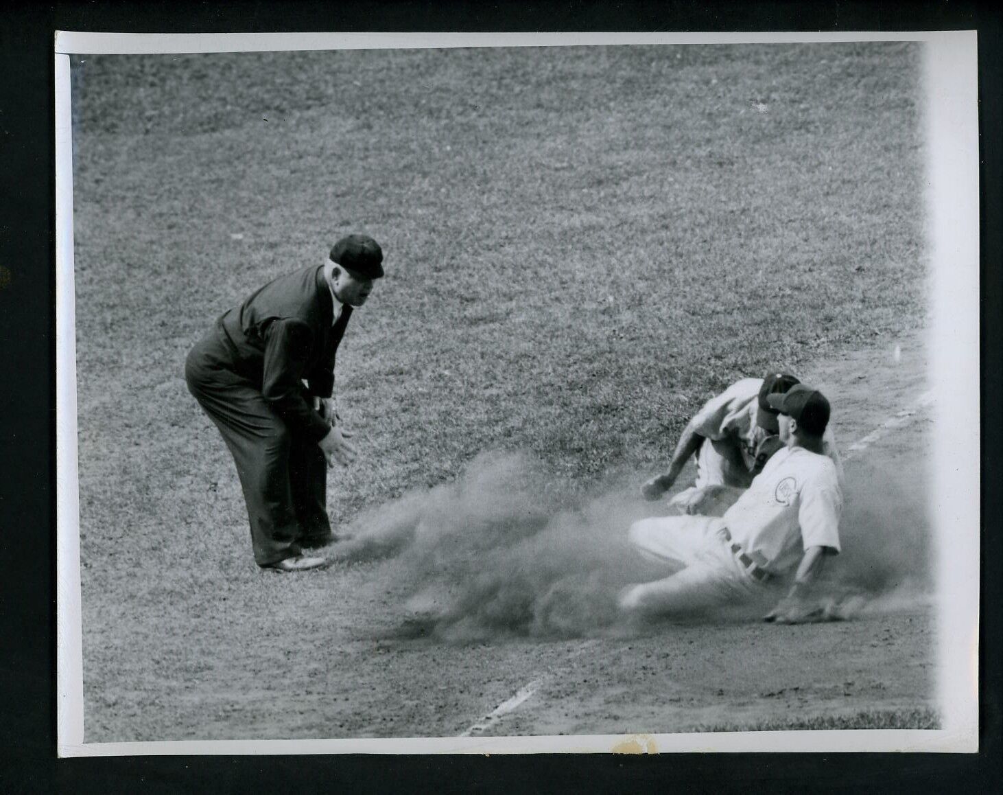 Lennie Merullo & Spider Jorgensen 1947 Type 1 Press Photo Poster painting Chicago Cubs Dodgers