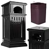 [US Local Warehouse] Commercial Trash Can with Removable Inner Bucket & Lid Side Opening Waste Bin for Garage Backyard