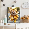 Diamond Painting -DIY Full Round Drill Yellow Raincoat Cat
