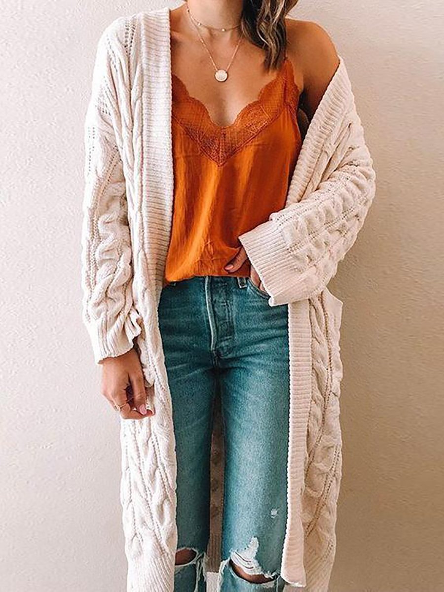  thdmladies Twist Knit Pockets Cardigan thedmladies