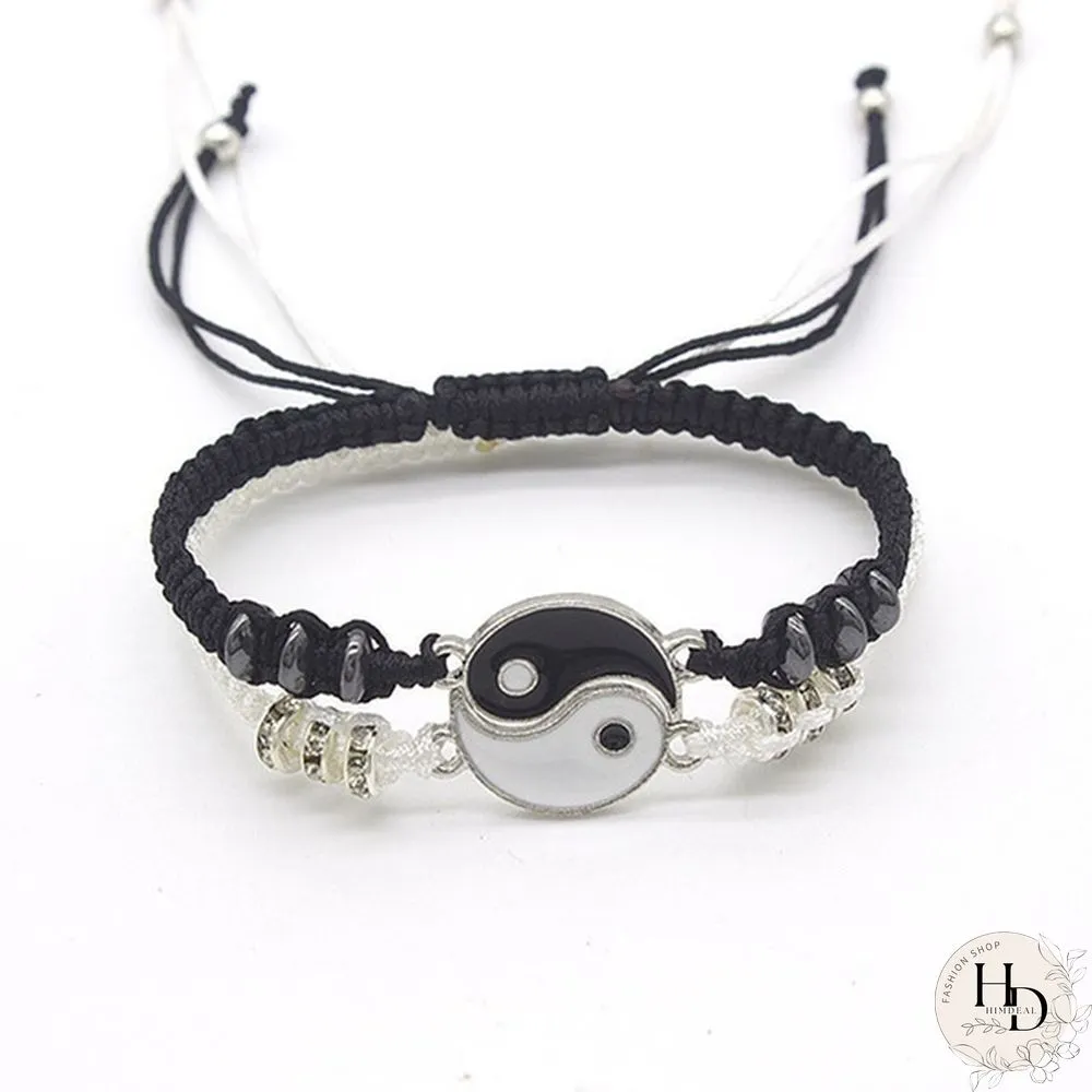 YinYang Adjustable Couple Bracelets Luck Bracelets Friendships Lovers Girlfriend Valentines Gift