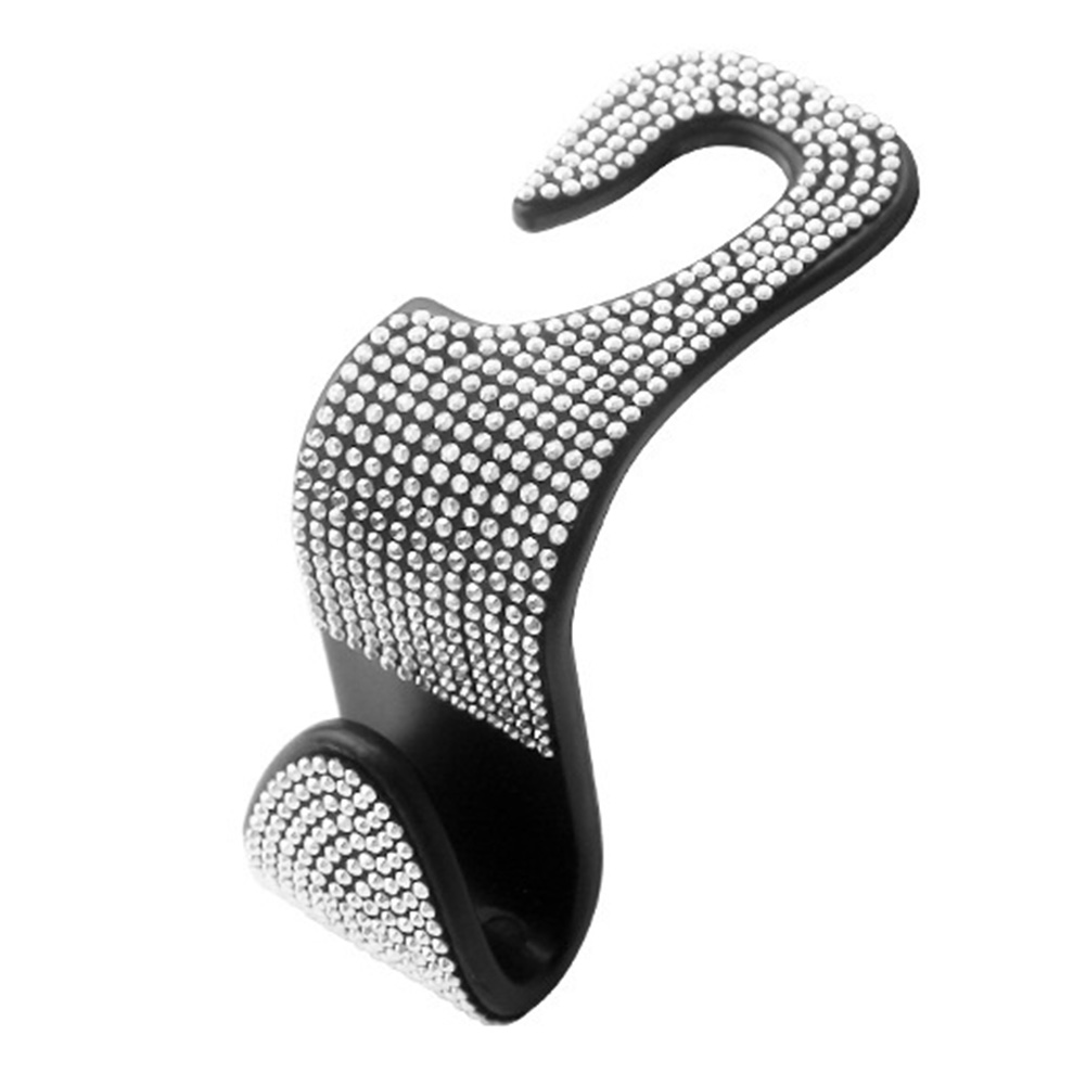 

Car Back Seat Hook Rhinestones Crystal Handbag Auto Headrest Hanger Holder, Black, 501 Original