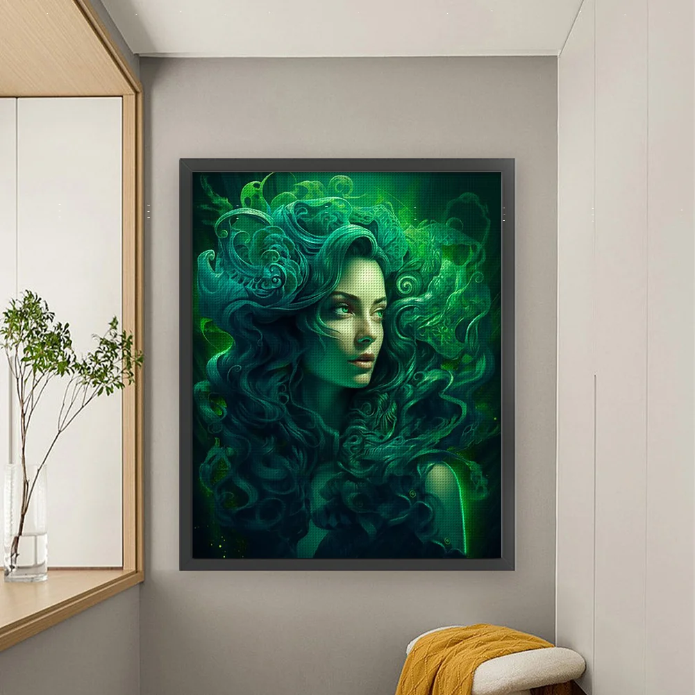 11CT Full Stamped Cross Stitch - Girl(Canvas|50*60CM)