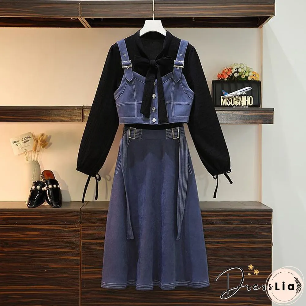 Fashion Denim Three-piece Set P11546