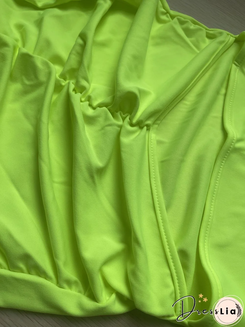 Solid Color Sleeveless Holes Draw Pleated Dresses