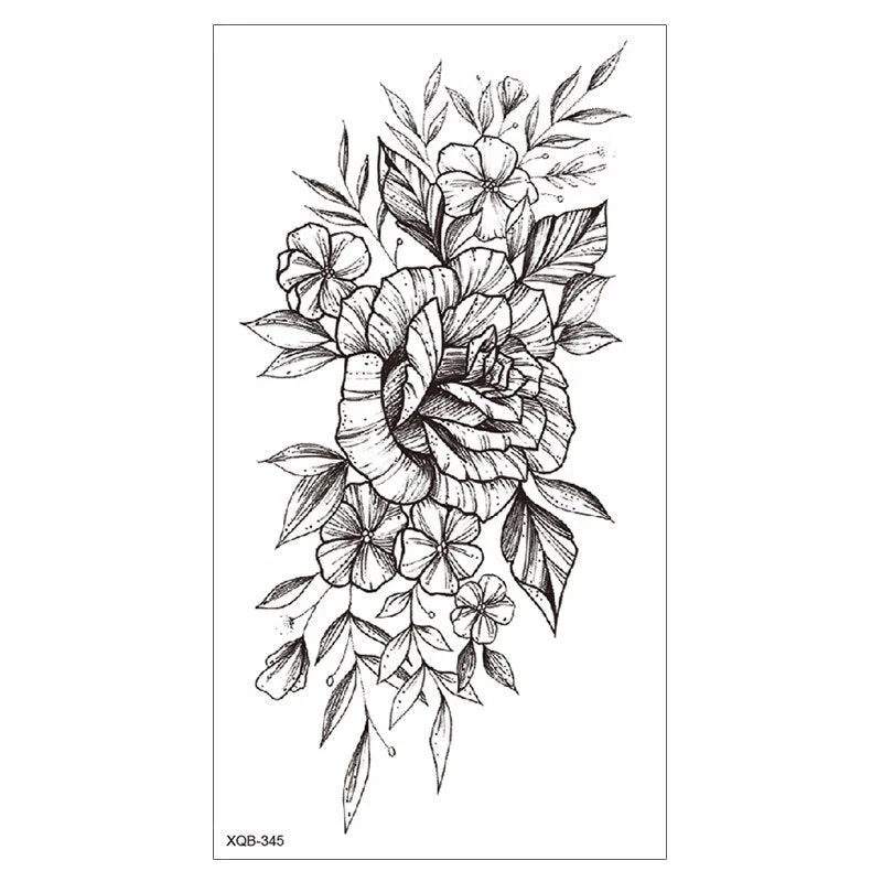 Waterproof Tattoo Sticker Temporary Tattoo Black Rose Tattoo Leg Chest Arm Tattoo Man Woman Tattoo Skin Tattoo Art Tatouage TaTy 515-1