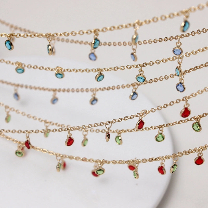 1 Piece 1m Copper Solid Color Chain