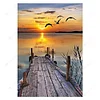 Diamond Painting-5D Full Round Drill Bridge Sunset