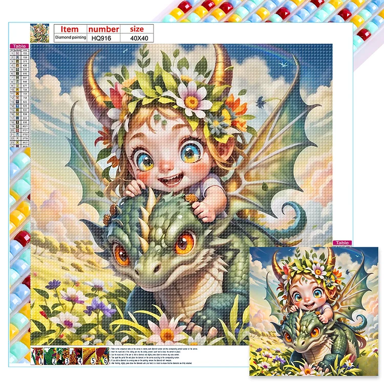 Children'S Day Girls And Dragons 40*40CM (Canvas) Full Square Drill Diamond Painting gbfke