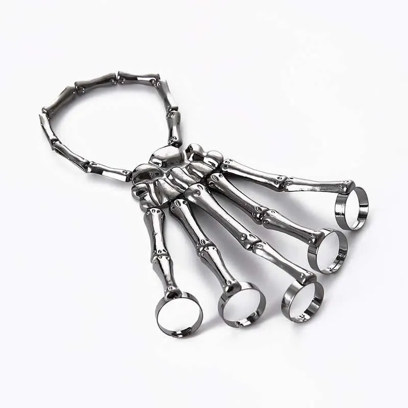 Skeleton Pattern Design Folding Rings Bracelet