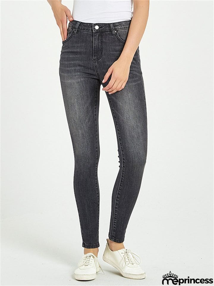 Youth Campus Style Slim Fit Fashion Stretchy Summer Denim Jeans for Women