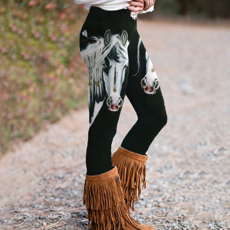  Western Horse Tribal Print Skinny Casual Leggings Westsshops