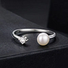 Natural Pearl Moissanite Adjustable Ring